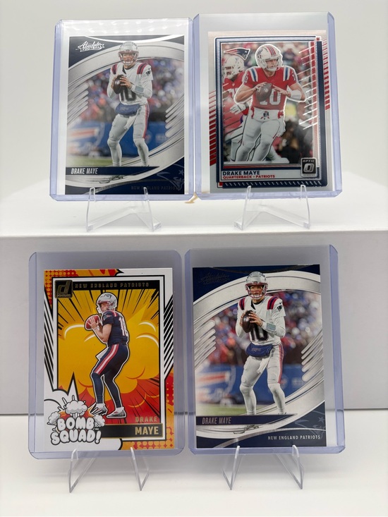 Donruss Other - Donruss Drake Maye New England Patriots Bomb Squad / Absolute / Optic 4 Card Lot